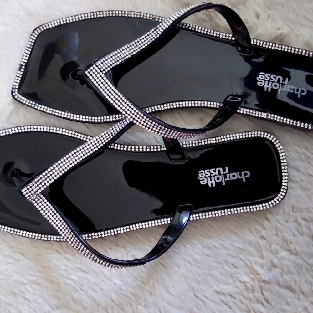 Patent Leather Rhinestone Sandals